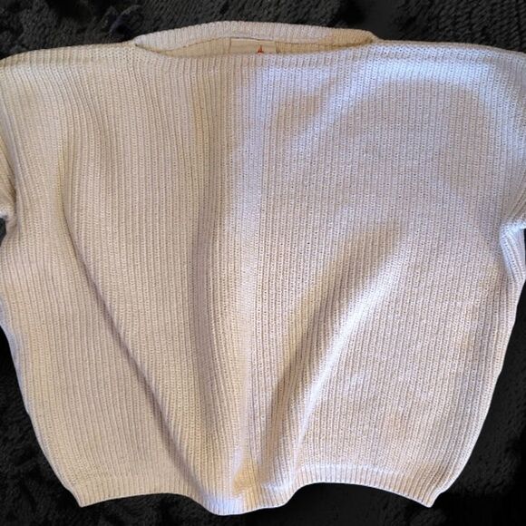 VTG San Miguel White Cable Knit 100% Cotton Oversized Sweater Medium - Picture 4 of 15